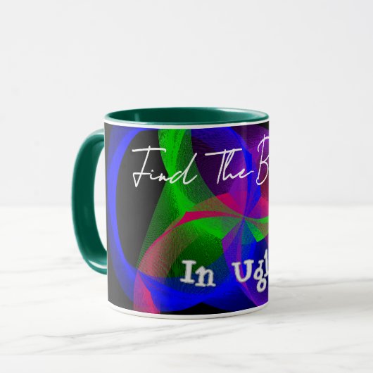 Vind het mooie in Ugly Coffee Mok (Voorkant links)