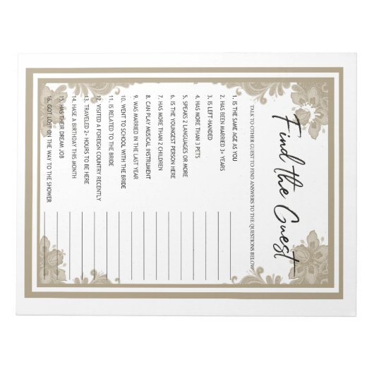 Vind het Notitieblok van het gastspel (Voorkant)