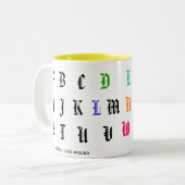 Vind het verborgen bericht tweekleurige koffiemok (Voorkant links)