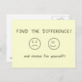 Vind het verschil en kies voor jezelf briefkaart (Voorkant / Achterkant)
