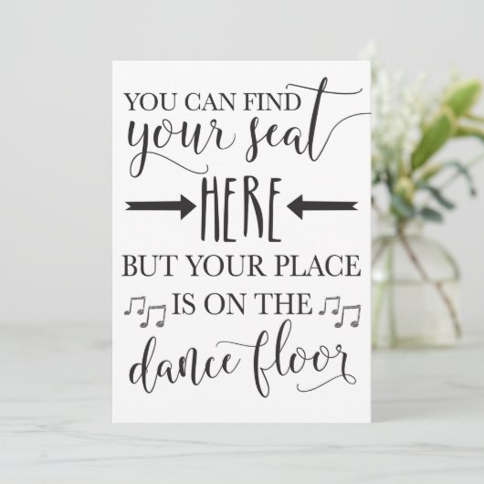 Vind hier uw zitplaats Kaart voor het Poster van d (Staand voorkant)