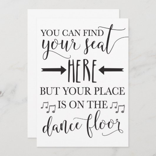 Vind hier uw zitplaats Kaart voor het Poster van d (Voorkant / Achterkant)