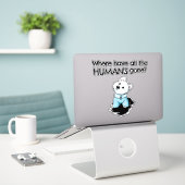 Vind Humaniteit Westie Sticker (Laptop op bureau)