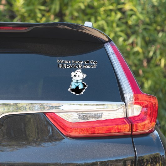 Vind Humaniteit Westie Sticker (Auto Zijkant)