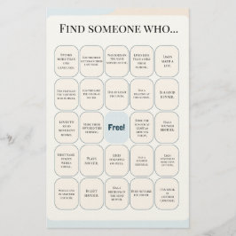 Vind iemand die klasbingo-activiteit briefpapier