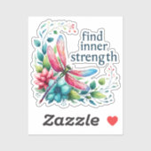 Vind Innerlijke Sterkte - Artistieke Dragonfly Sticker (Vel)