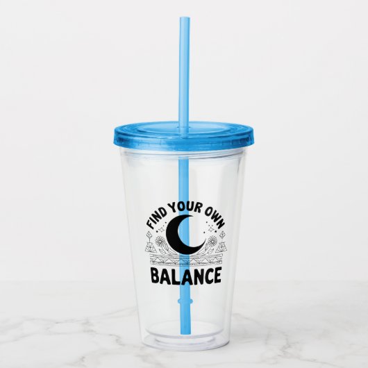 Vind je eigen balans acryl drinkbeker (Voorkant)