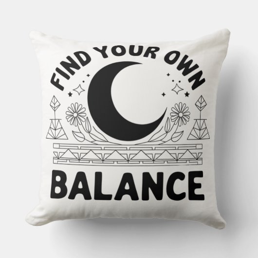 Vind je eigen balans Bandana Kussen (Voorkant)