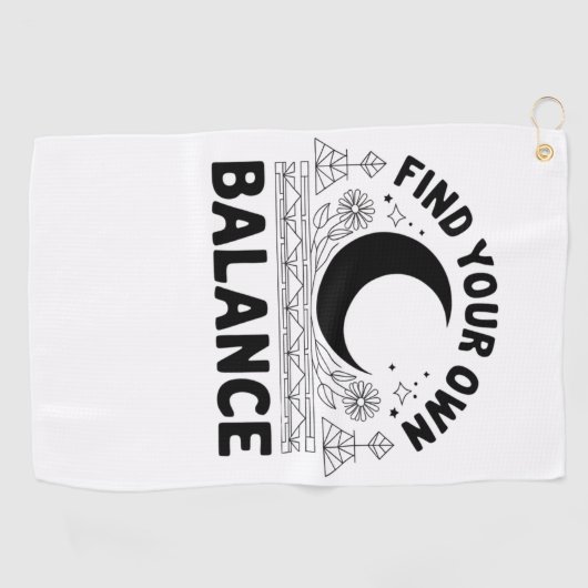 Vind je eigen balans golfhanddoek (Horizontaal)