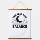 Vind je eigen balans hangend wandkleed (Voorkant)