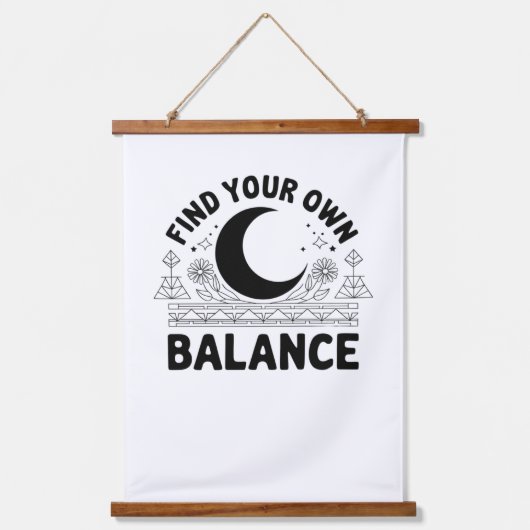 Vind je eigen balans hangend wandkleed (Voorkant)