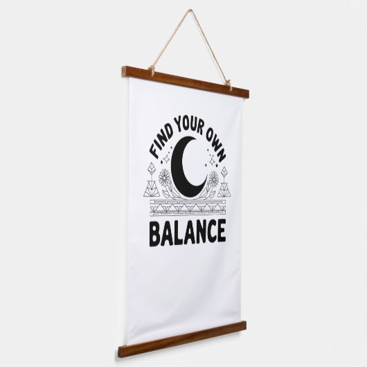Vind je eigen balans hangend wandkleed (Gebogen)