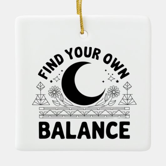 Vind je eigen balans keramisch ornament (Voorkant)