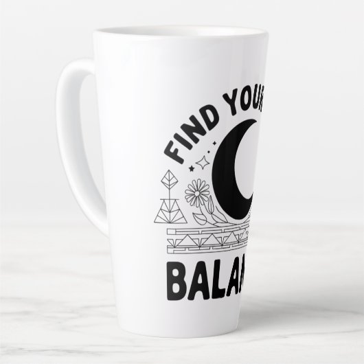 Vind je eigen balans latte mok (Linkerhoek)