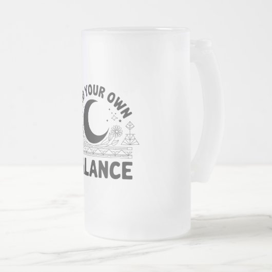 Vind je eigen balans matglas bierpul (Voorkant rechts)