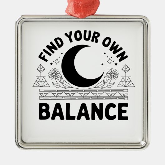 Vind je eigen balans metalen ornament (Voorkant)