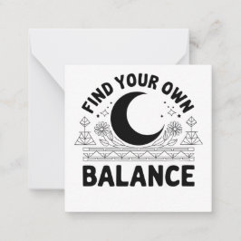 Vind je eigen balans notitiekaartje