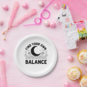 Vind je eigen balans papieren bordje (Feest)