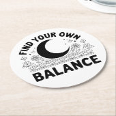 Vind je eigen balans ronde kartonnen onderzetter (Gebogen)