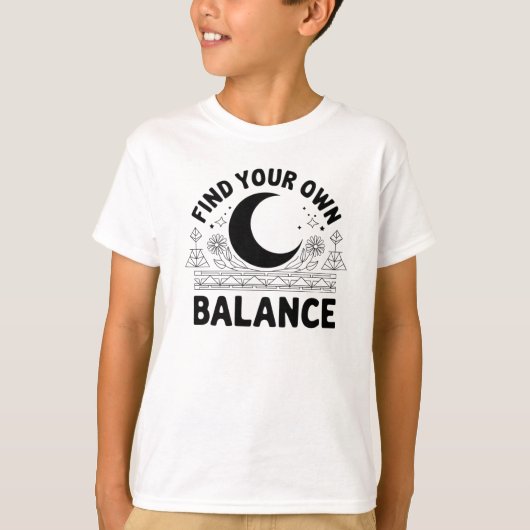 Vind je eigen balans t-shirt (Voorkant)