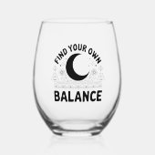 Vind je eigen balans wijnglas zonder voet (Voorkant)