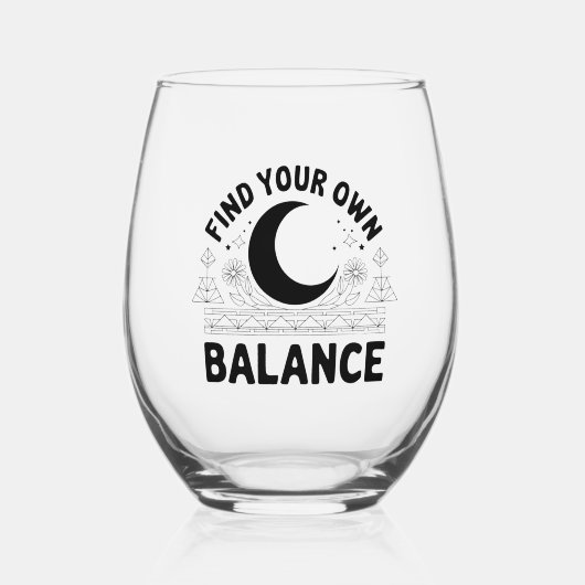 Vind je eigen balans wijnglas zonder voet (Voorkant)
