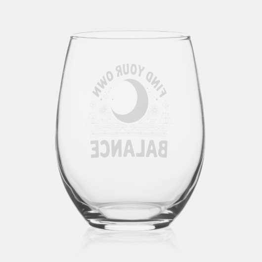 Vind je eigen balans wijnglas zonder voet (Achterkant)