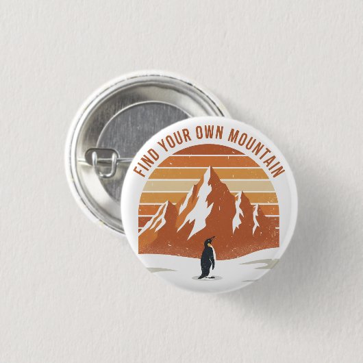 Vind Je Eigen Berg - de inspirerende pinguïn Ronde Button 3,2 Cm (Voorkant /achterkant)