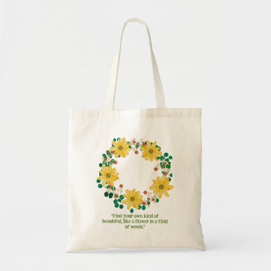 Vind je eigen soort gele Bohemian krans Tote Bag (Voorkant)