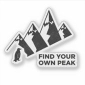 Vind Je Eigen Top – Inspiratief Pinguïnontwerp Sticker (Voorkant)