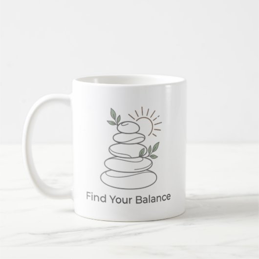 Vind je Evenwicht Zen Esthetische Mok (Links)