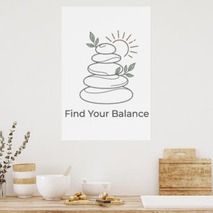 Vind je Evenwicht Zen Esthetische Poster