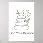 Vind je Evenwicht Zen Esthetische Poster (Voorkant)