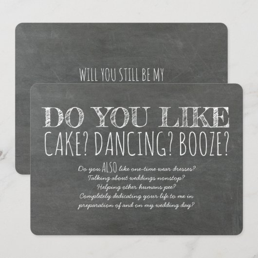 Vind je het ook leuk... Grappig bruidsmeisje voors Kaart (Voorkant / Achterkant)