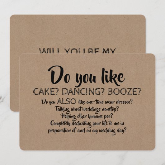 Vind je het ook leuk... Grappig bruidsmeisje voors Kaart (Voorkant / Achterkant)