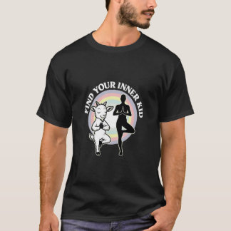 Vind Je Innerlijke Kind Geit Yoga Regenboog Zen Yo T-shirt