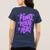 Vind je paarse vrede Tri-Blend shirt (Achterkant)