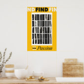 Vind Je Passie Kunstprint Geel & Zwart Poster (Keuken)