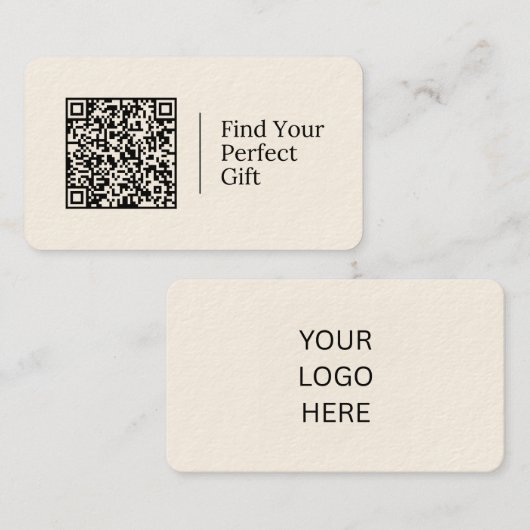 Vind Je Perfecte Cadeau | Aanpasbare QR-code  Visitekaartje (Voorkant / Achterkant)