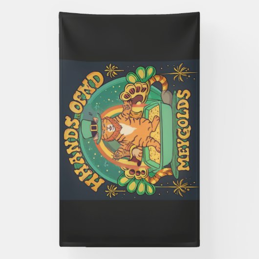 Vind je pot met goud Groen gevulde dag van vreugde Spandoek (Verticaal)