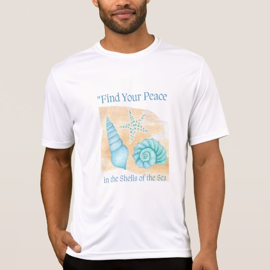 Vind je rust in de schelpen van de zee. t-shirt (Voorkant)
