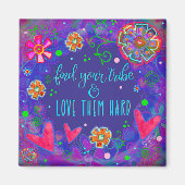 Vind je stam leuk Paarse vrienden harten schattig Magneet (Voorkant)