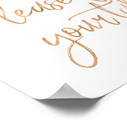 Vind Je Stoel 8x10 Roze Gouden Trouwdag Poster (Hoek)