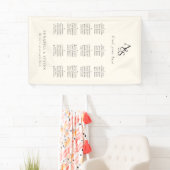 Vind je stoel! Monogram Beige Bruiloft Spandoek (Insitu)