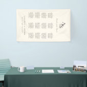 Vind je stoel! Monogram Beige Bruiloft Spandoek (Beurs)