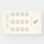 Vind je stoel! Monogram Beige Bruiloft Spandoek (Horizontaal)