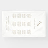 Vind je stoel! Monogram Wit Huwelijk Spandoek (Horizontaal)