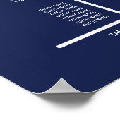 Vind je stoel Navy-blauwe trouwstoelenkaart Poster (Hoek)