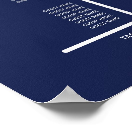 Vind je stoel Navy-blauwe trouwstoelenkaart Poster (Hoek)