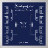 Vind je stoel Navy-blauwe trouwstoelenkaart Poster (Voorkant)